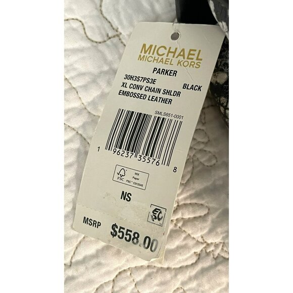 Michael Kors $558 Embossed Leather Snake XL Crossbody Bag NWT - Picture 7 of 11
